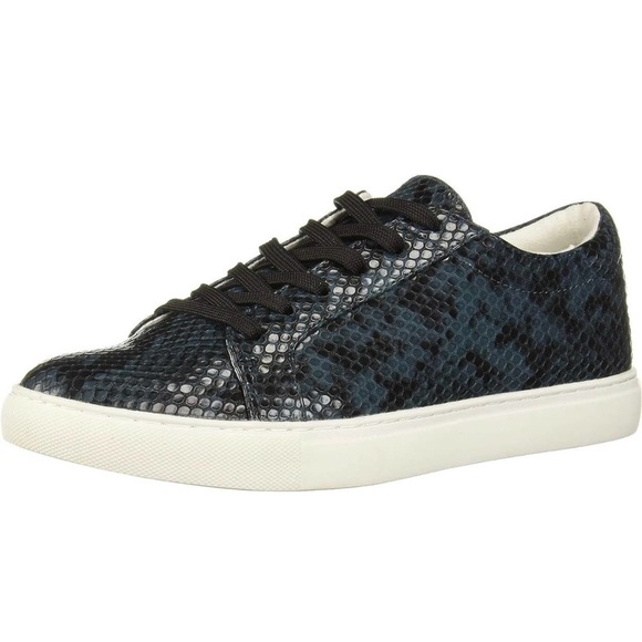 Kenneth Cole Blue Python Snakeskin Sneakers Shoes size 8.5 NWT Animal Print Shoe - Picture 1 of 13